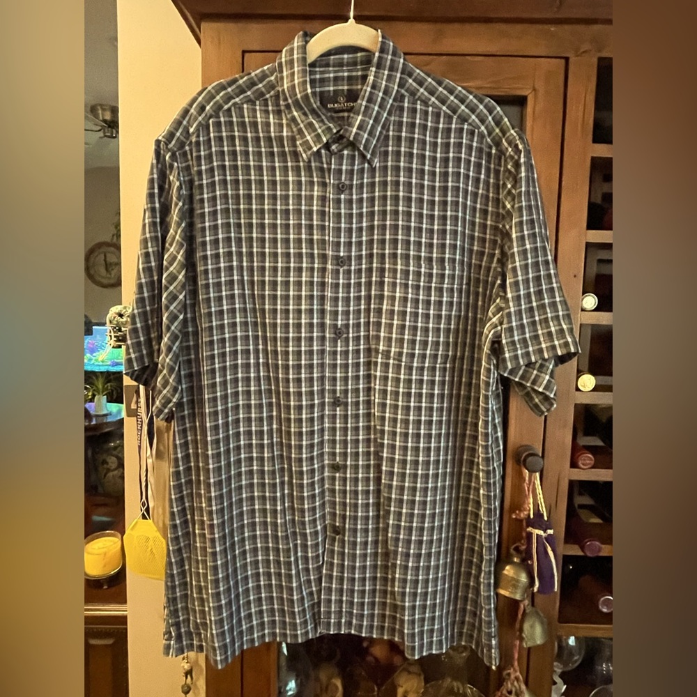 COPY - Bugatchi XL short sleeve shirt blue/black